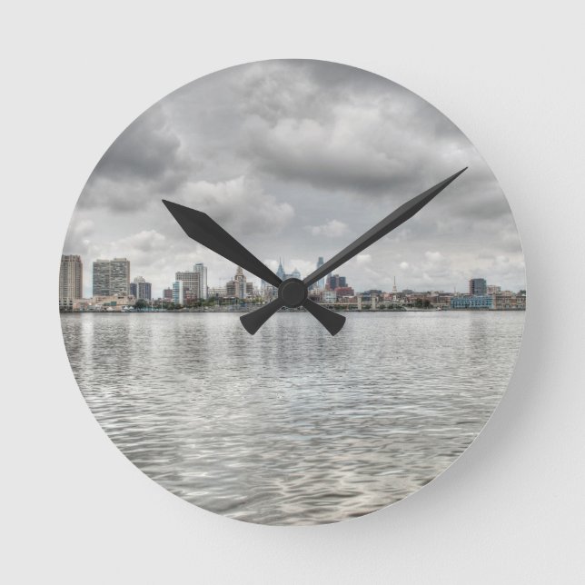 Reloj Redondo Mediano Philly Skyline (Anverso)