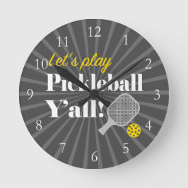 Reloj Redondo Mediano Pickleball Clock Let's Play Funny Gift for Player