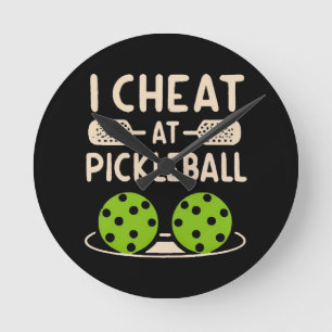 Reloj Redondo Mediano Pickleball Divertido