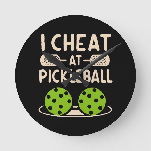 Reloj Redondo Mediano Pickleball Divertido (Anverso)