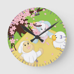 Reloj Redondo Mediano Picnic de la celebración de primavera
