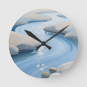 Reloj Redondo Mediano Piedras del Río Azul