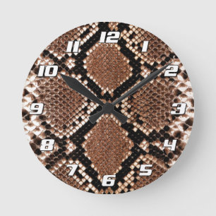 Reloj Redondo Mediano Piel de serpiente de cascabel de diamante occident
