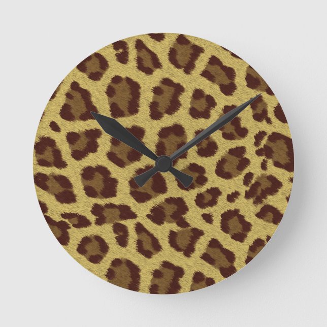 Reloj Redondo Mediano Piel leopardo (Anverso)