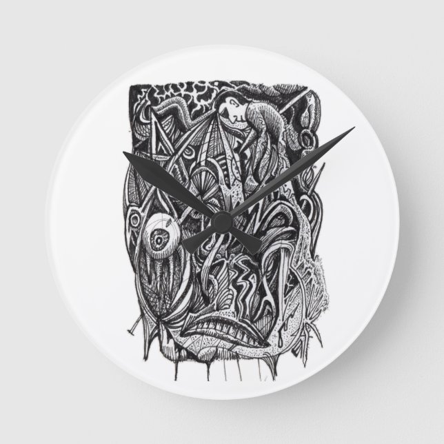 Reloj Redondo Mediano Pierced, por Brian Benson (Anverso)