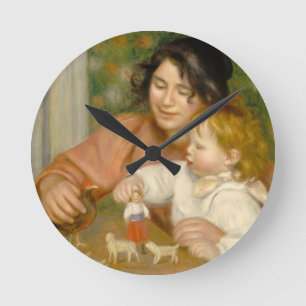 Reloj Redondo Mediano Pierre A Renoir Niño con juguetes
