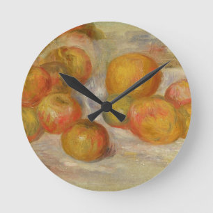 Reloj Redondo Mediano Pierre A Renoir   Vida residual con manzanas