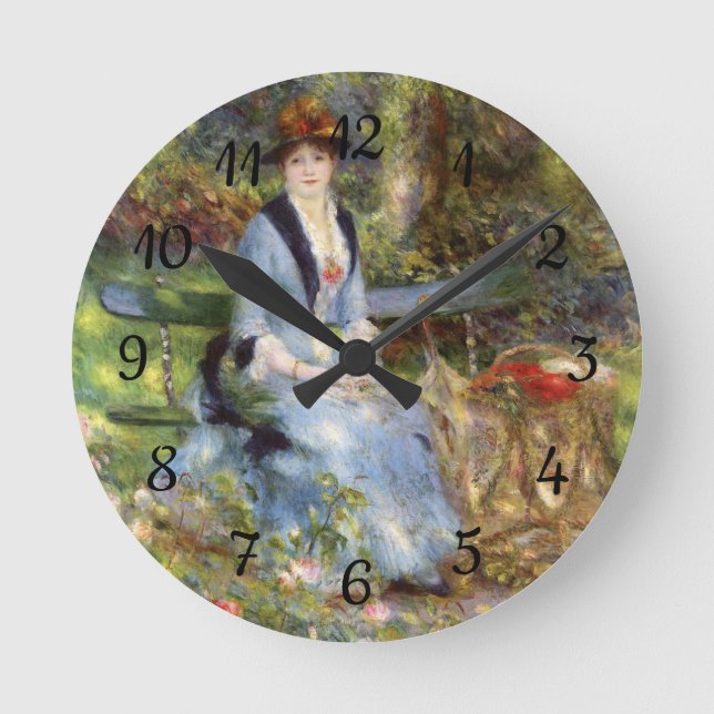 Reloj Redondo Mediano Pierre-Auguste Renoir - Dans les Rosas (Anverso)