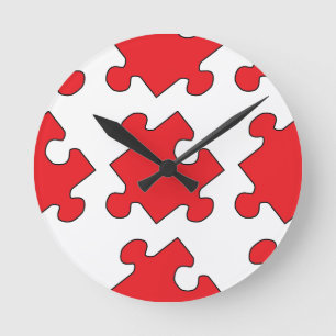 RELOJ REDONDO MEDIANO PIEZA ROJA