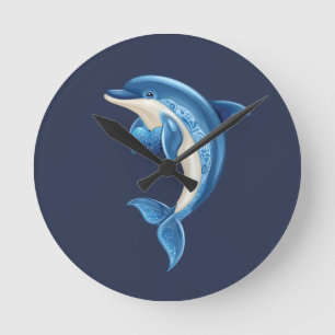 Reloj Redondo Mediano Pillow delfín sonriente