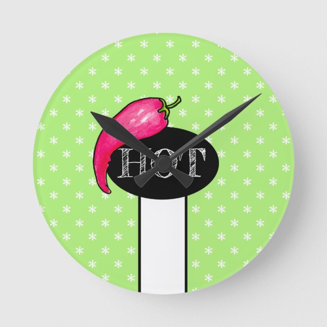 Reloj Redondo Mediano Pimienta de chile (Anverso)