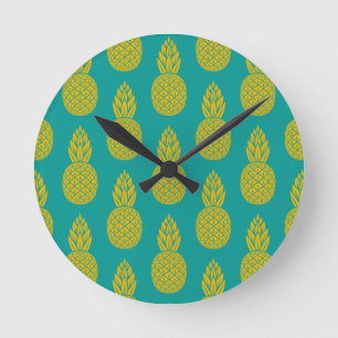 Reloj Redondo Mediano Piña Fruta tropical