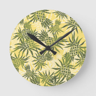 Reloj Redondo Mediano Pineapple Camo Hawaii Clocks Wall
