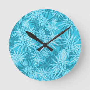 Reloj Redondo Mediano Pineapple Camo Hawaii Clocks Wall