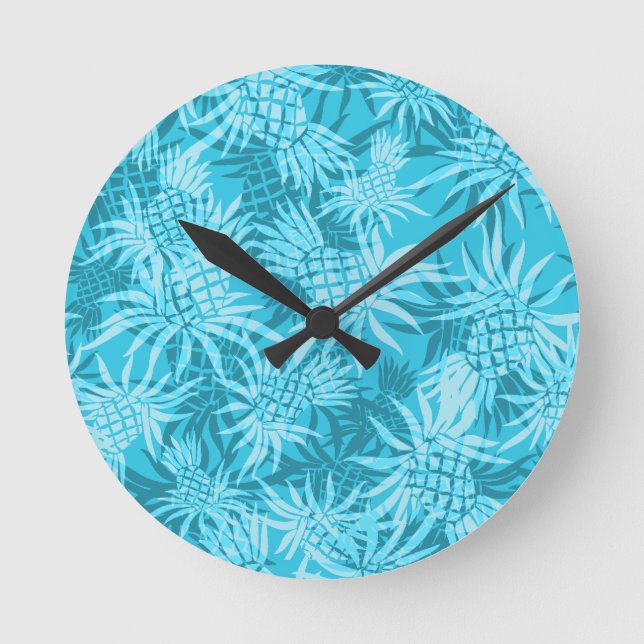 Reloj Redondo Mediano Pineapple Camo Hawaii Clocks Wall (Anverso)