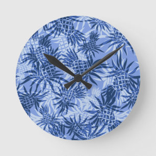 Reloj Redondo Mediano Pineapple Camo Hawaiian Wall Clocks