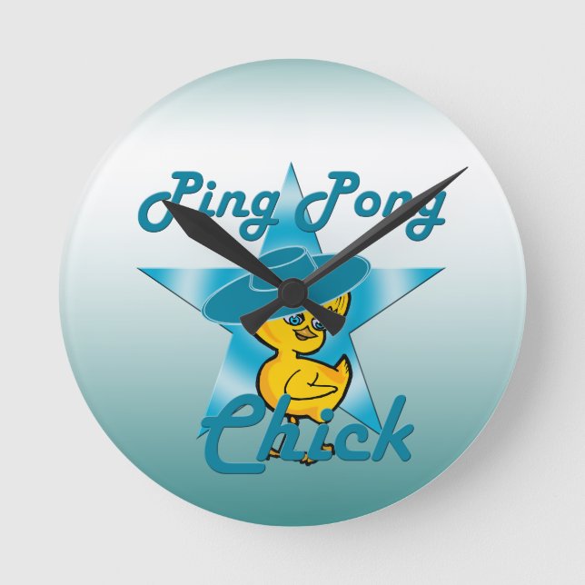 Reloj Redondo Mediano Ping Pong Chick #7 (Anverso)