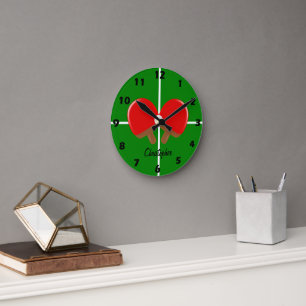 Reloj Redondo Mediano Ping-pong personalizado