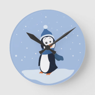 Reloj Redondo Mediano Pingüino