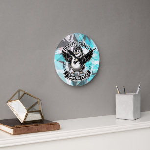 Reloj Redondo Mediano Pingüino Aviador