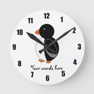Reloj Redondo Mediano Pingüino cutáneo