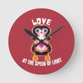 Reloj Redondo Mediano Pingüino de regalo Amor a la Velocidad de la Luz