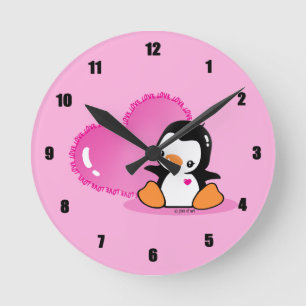 Reloj Redondo Mediano Pingüino lindo