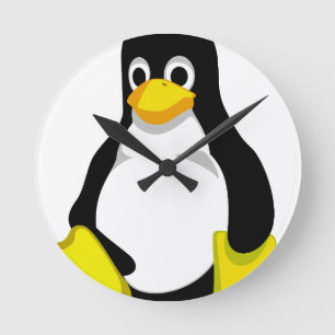Reloj Redondo Mediano Pingüino Linux Tux