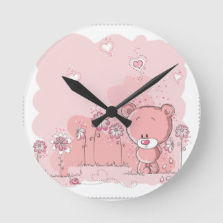RELOJ REDONDO MEDIANO PINK BEAR