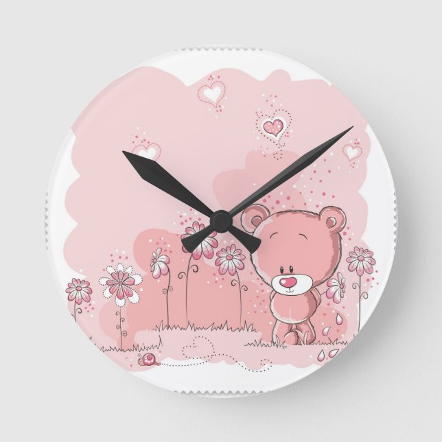 RELOJ REDONDO MEDIANO PINK BEAR (Anverso)