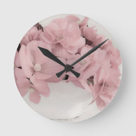 Reloj Redondo Mediano Pink Begonias