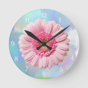 Reloj Redondo Mediano Pink Gerbera Daisy Round Wall Clock
