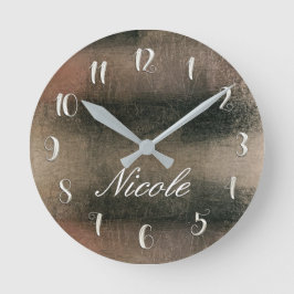 Reloj Redondo Mediano Pink Gold Glam Abstract Modern Trendy Girly