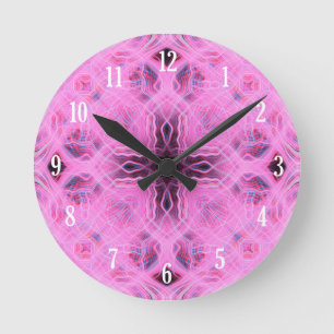 Reloj Redondo Mediano Pink light trails pattern