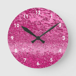 Reloj Redondo Mediano Pink mosaic pattern