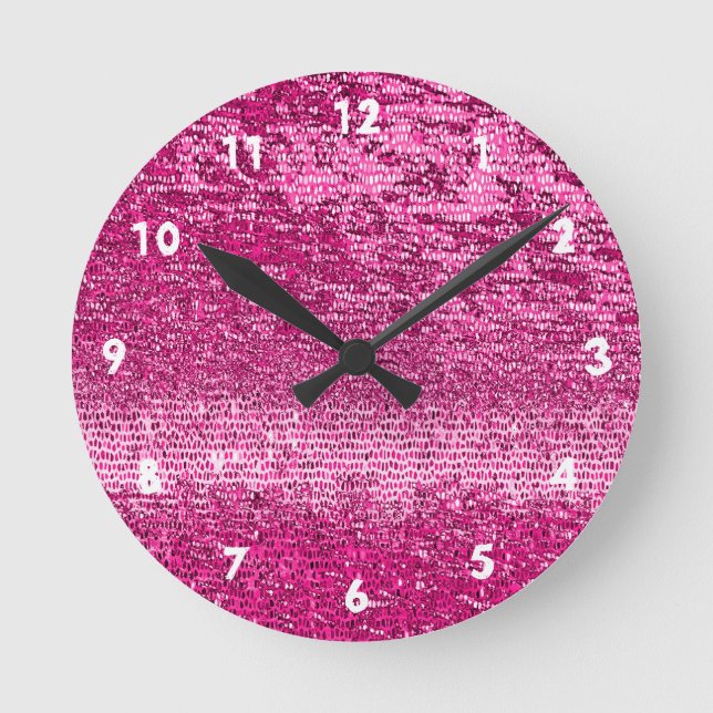 Reloj Redondo Mediano Pink mosaic pattern (Anverso)