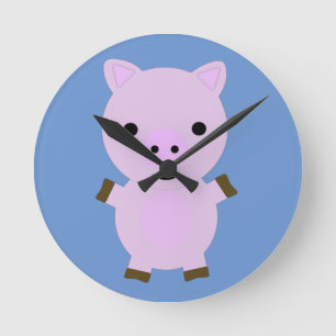 Reloj Redondo Mediano Pink Piggy