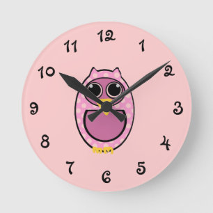 RELOJ REDONDO MEDIANO PINK POLKA DOT OWL