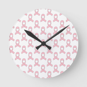 Reloj Redondo Mediano Pink Ribbon Pattern