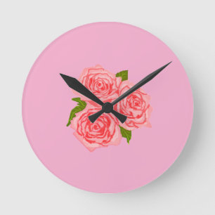 Reloj Redondo Mediano Pink roses