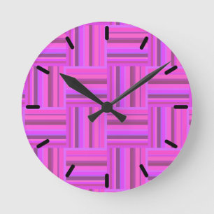 Reloj Redondo Mediano Pink stripes weave pattern