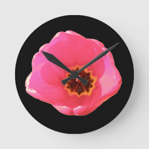 Reloj Redondo Mediano Pink Tulip Wall Clock