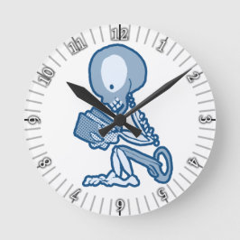 Reloj Redondo Mediano Pins y agujas Pete Skeleton con libro