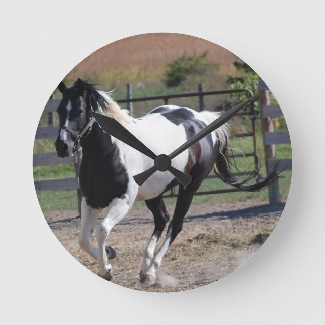Reloj Redondo Mediano Pinto Paint Horse (Anverso)