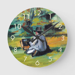 Reloj Redondo Mediano Pintor en el trabajo de Paul Cezanne, Bella Artes 
