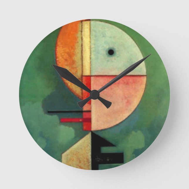 Reloj Redondo Mediano Pintura abstracta ascendente de Kandinsky (Anverso)