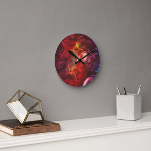 Reloj Redondo Mediano Pintura abstracta de fantasía pintada a mano