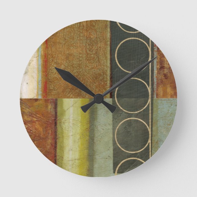 Reloj Redondo Mediano Pintura abstracta de varios texturas por Vision St (Anverso)