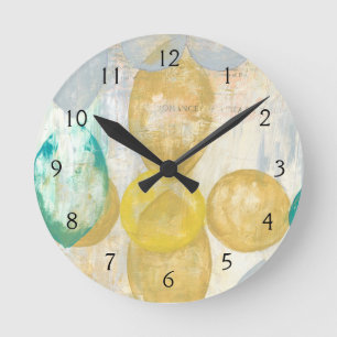 Reloj Redondo Mediano Pintura abstracta moderna en el papel prensa
