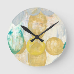 Reloj Redondo Mediano Pintura abstracta moderna en el papel prensa